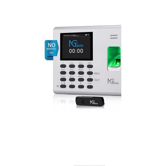 NGTeco Time Clocks for Employees Small Business WiFi Biometric Fingerprint Time - Picture 7 of 13